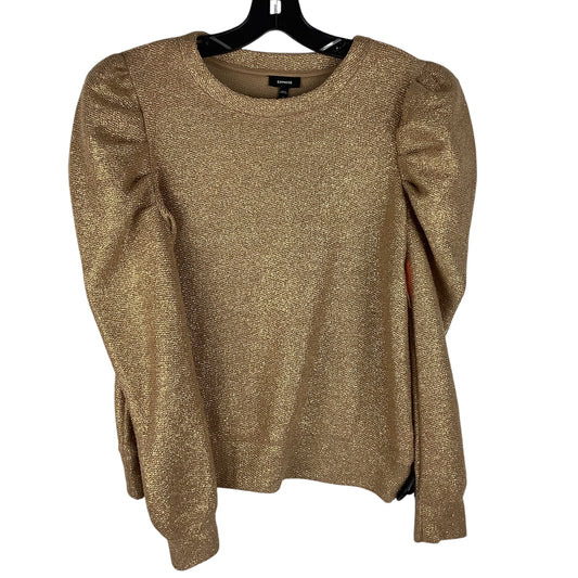 Top Long Sleeve By Express In Gold, Size: S