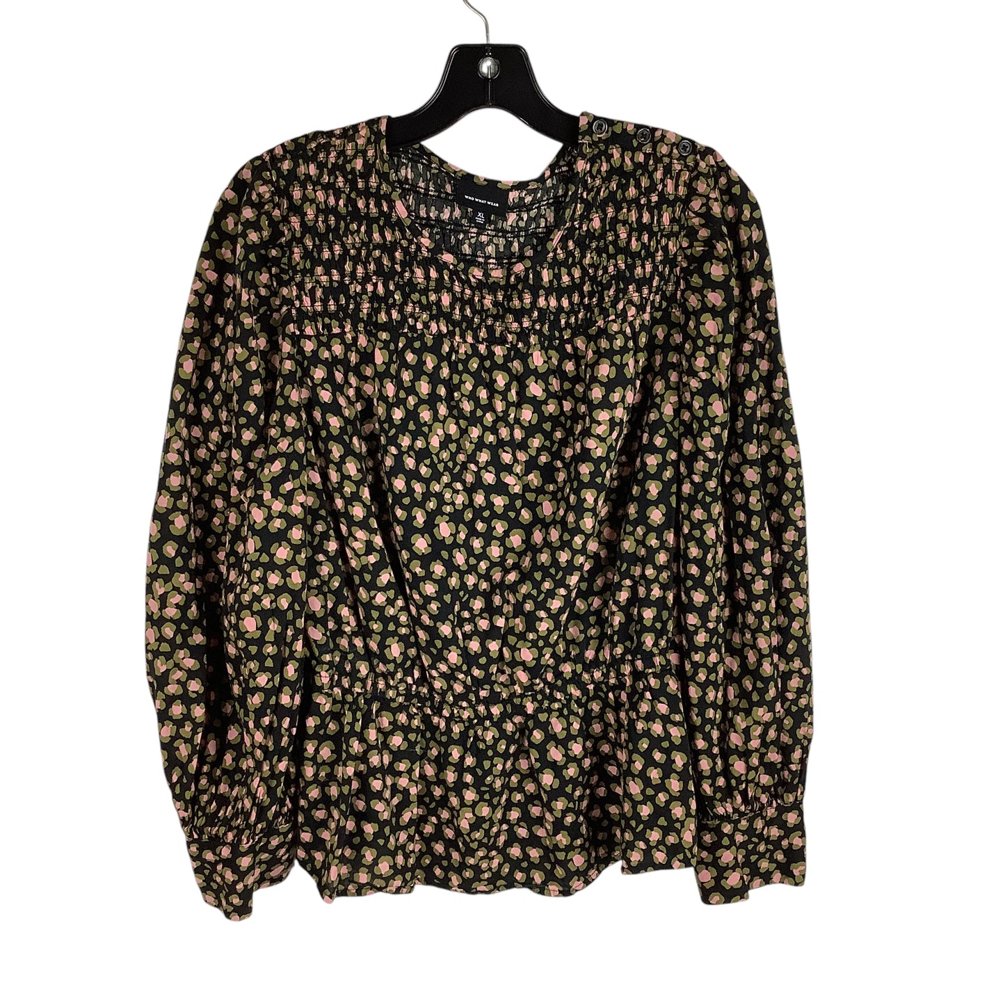 Top Long Sleeve By Who What Wear In Animal Print, Size: Xl