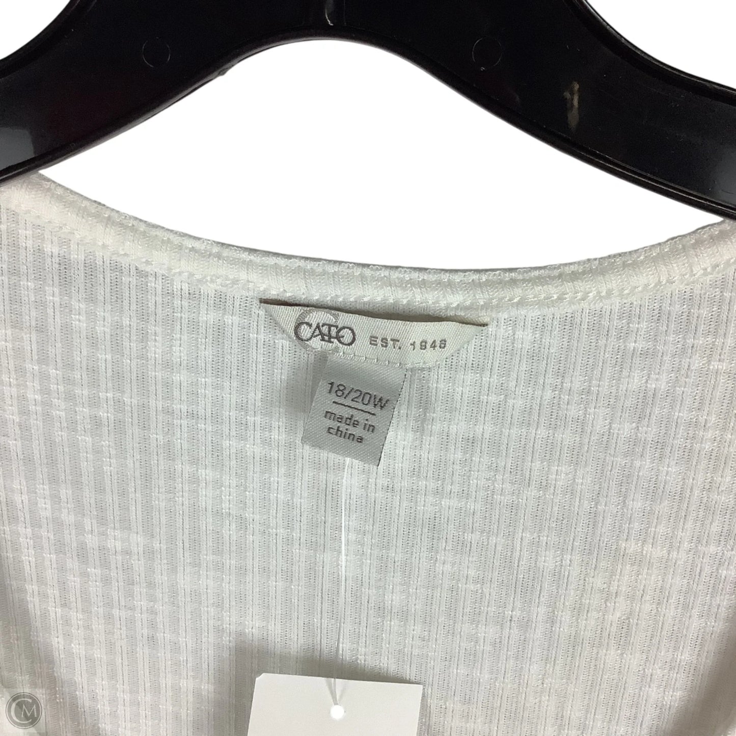 Top Long Sleeve By Cato In White, Size: Xl (18/20)