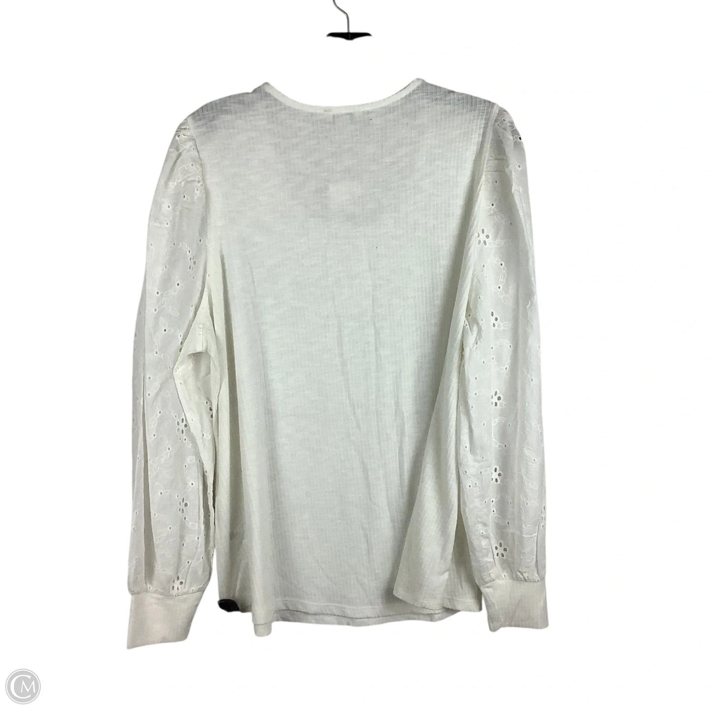 Top Long Sleeve By Cato In White, Size: Xl (18/20)