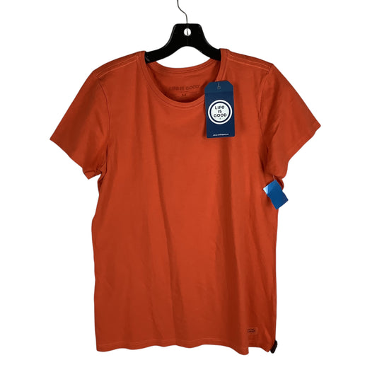 Top Short Sleeve By Life Is Good In Orange, Size: M