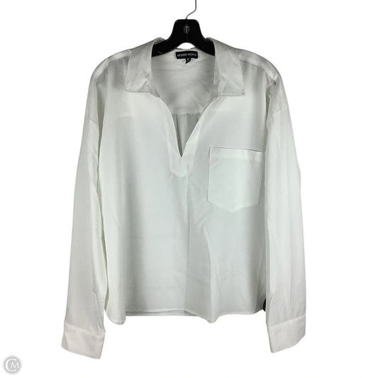 Top Long Sleeve By Cmc In White, Size: Xl