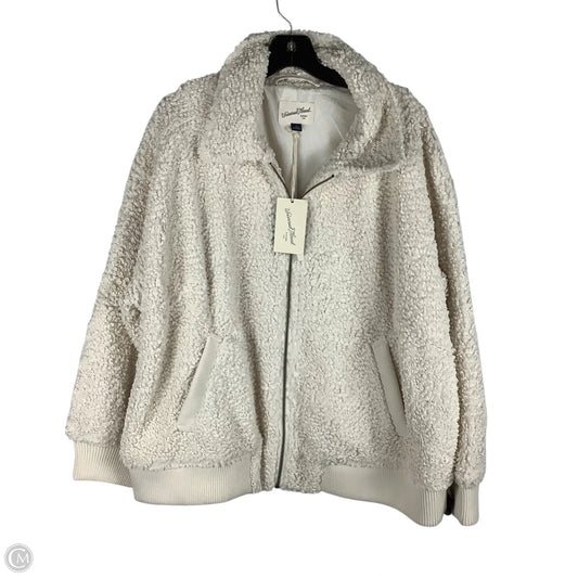 Jacket Faux Fur & Sherpa By Universal Thread In Cream, Size: 1x