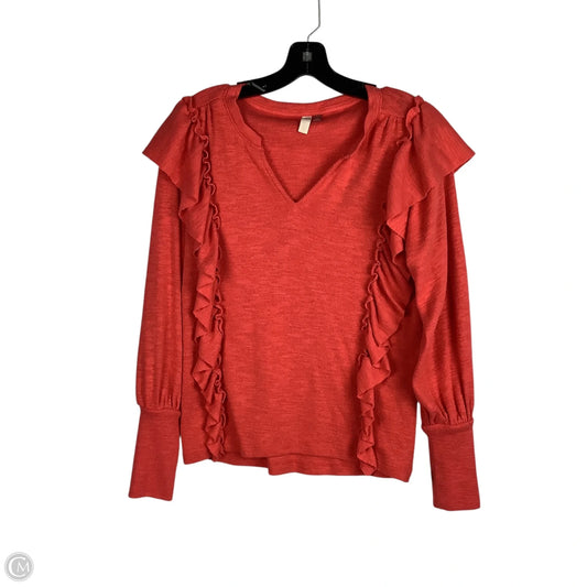 Top Long Sleeve By Pilcro In Red, Size: Xs