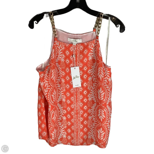 Top Sleeveless Designer By Lilly Pulitzer In Orange, Size: 10