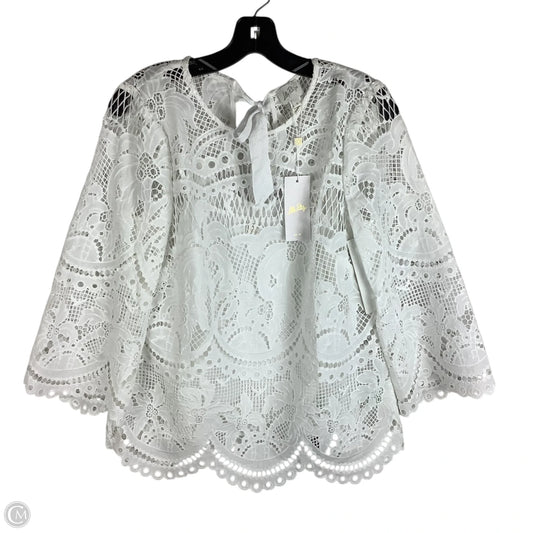 Top Long Sleeve Designer By Lilly Pulitzer In White, Size: 4