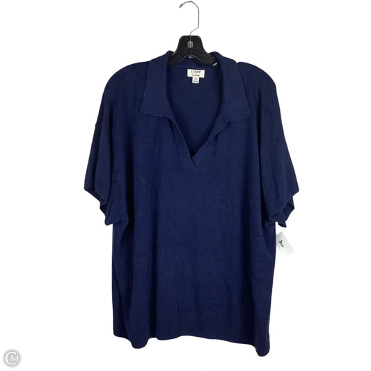 Top Short Sleeve By J. Crew In Navy, Size: 2x