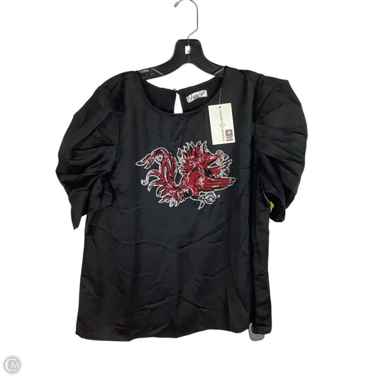 Top Short Sleeve By Clothes Mentor In Black, Size: L