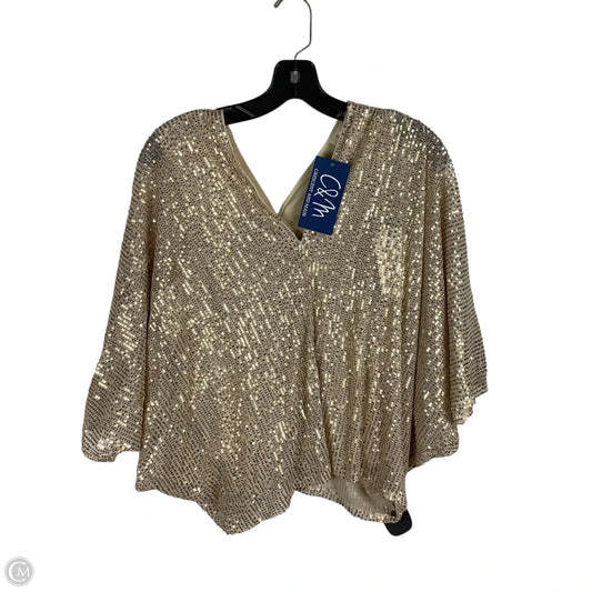 Top Long Sleeve By Vine & Love In Gold, Size: M
