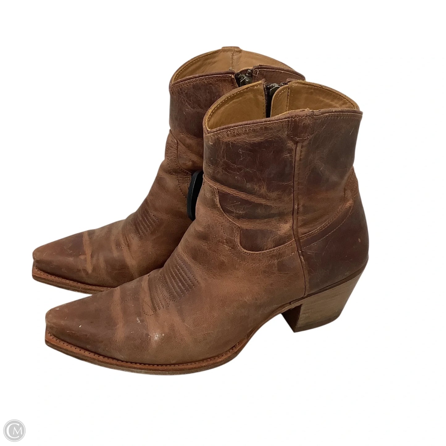 Boots Ankle Heels By Cmc In Brown, Size: 9