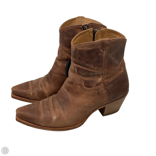 Boots Ankle Heels By Cmc In Brown, Size: 9