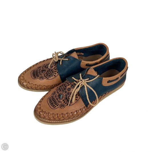 Shoes Flats By Clothes Mentor In Blue & Brown, Size: 6