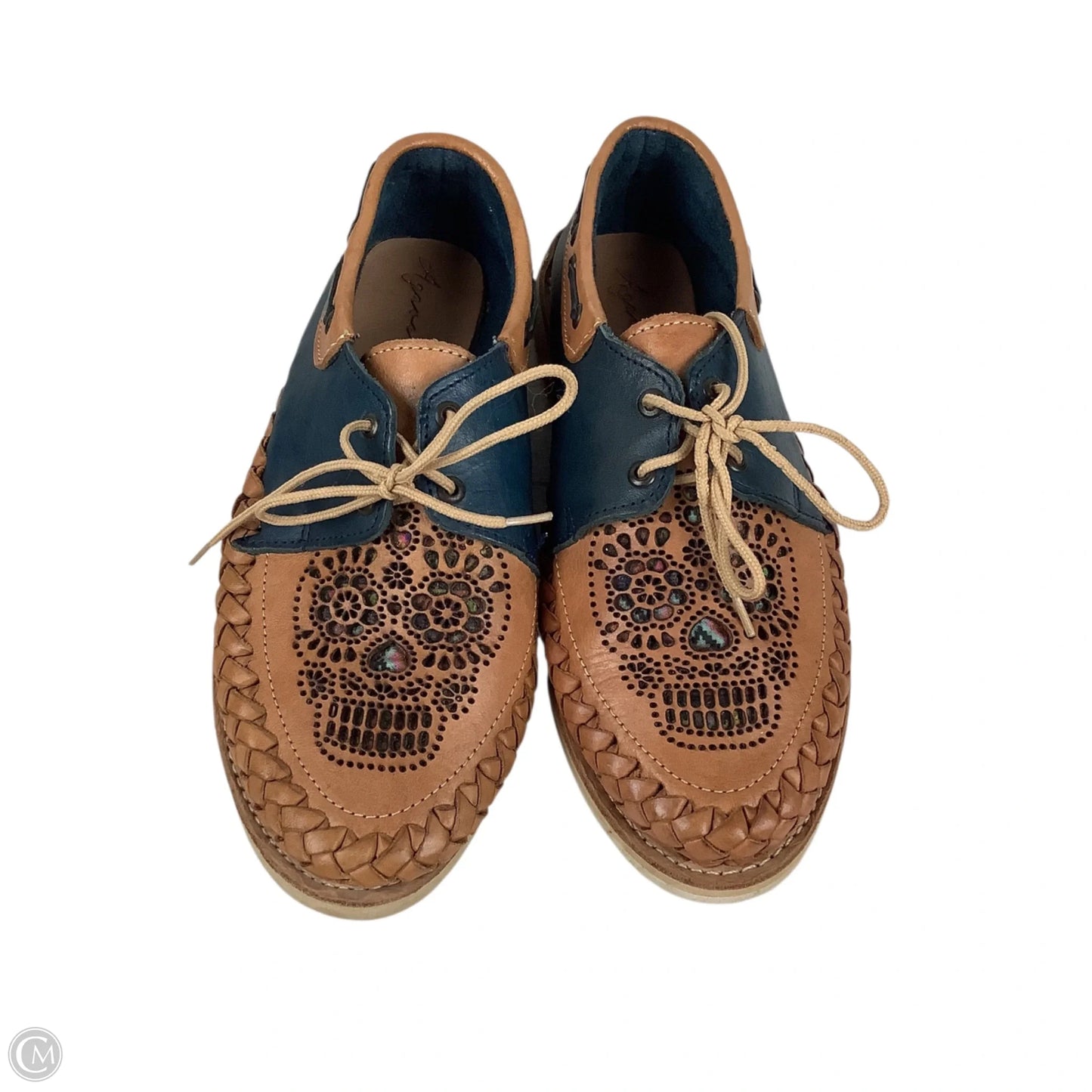 Shoes Flats By Clothes Mentor In Blue & Brown, Size: 6