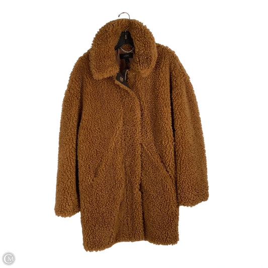 Coat Faux Fur & Sherpa By J. Crew In Brown, Size: Xl