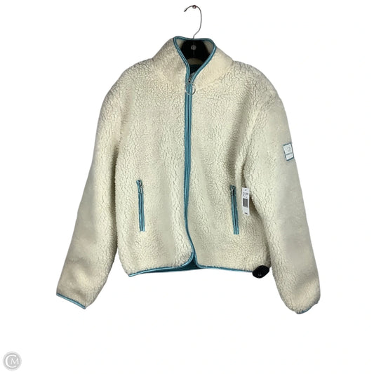 Jacket Faux Fur & Sherpa By Ivory Ella In Blue & Cream, Size: M
