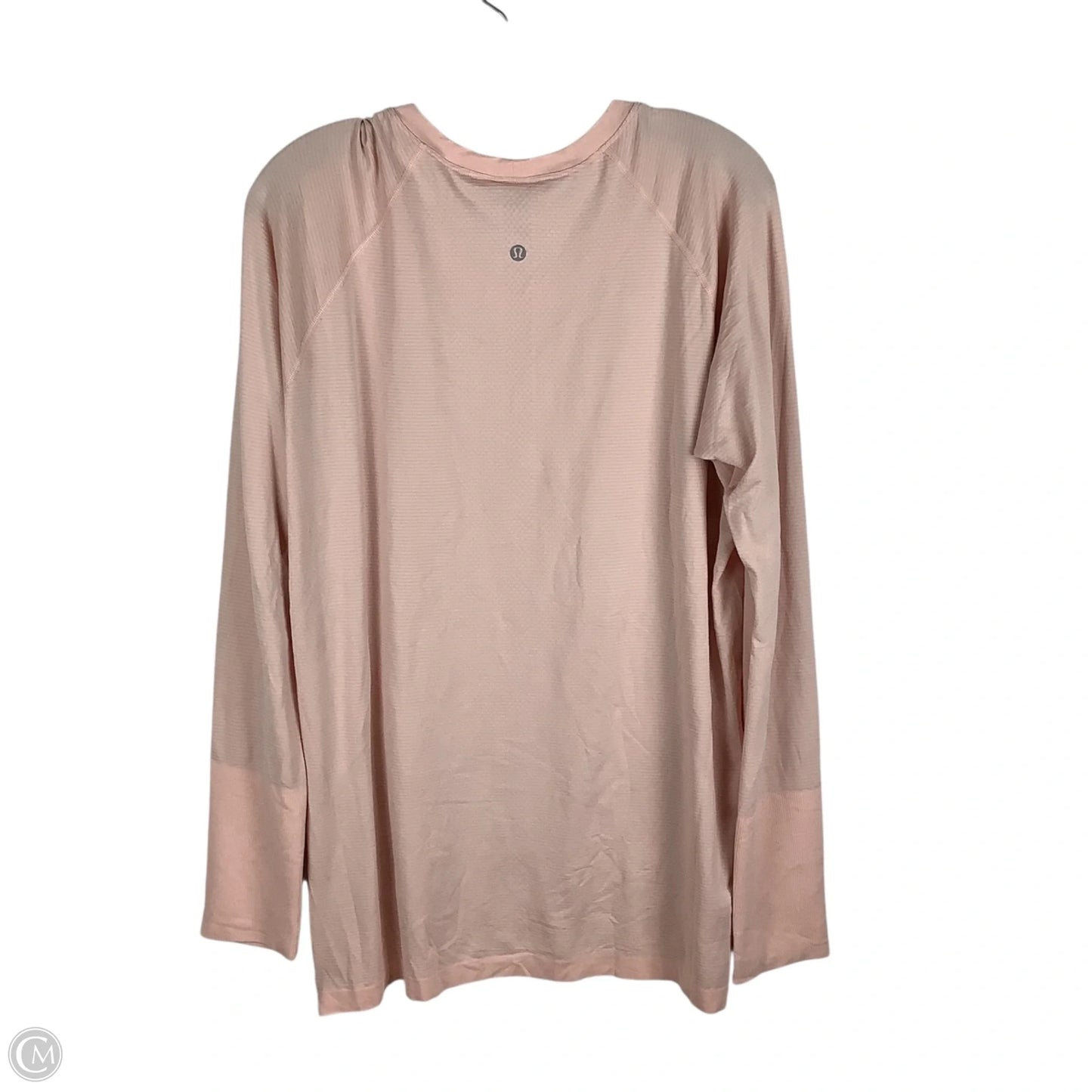 Athletic Top Long Sleeve Collar By Lululemon In Pink, Size: 18
