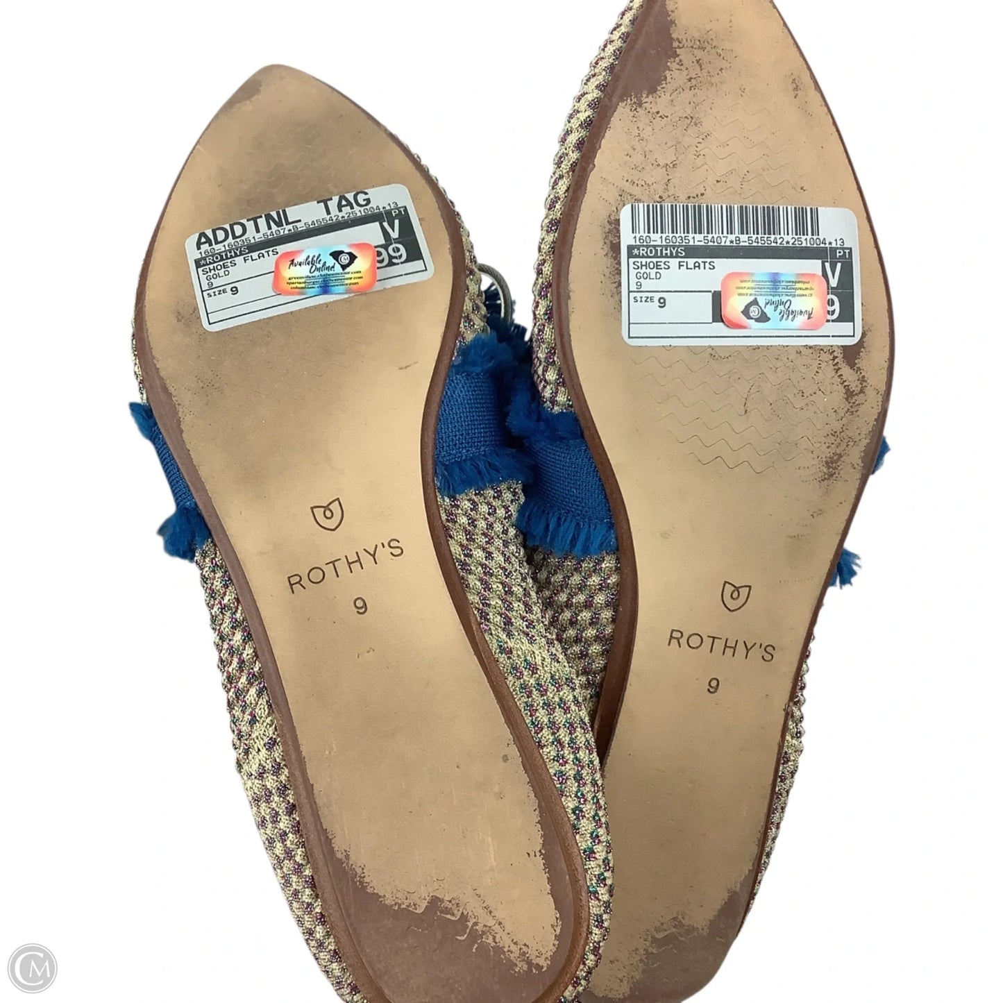 Shoes Flats By Rothys In Gold, Size: 9