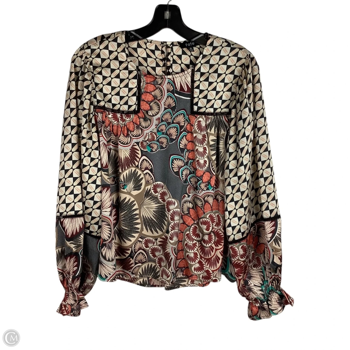 Top Long Sleeve By Fate In Brown, Size: S