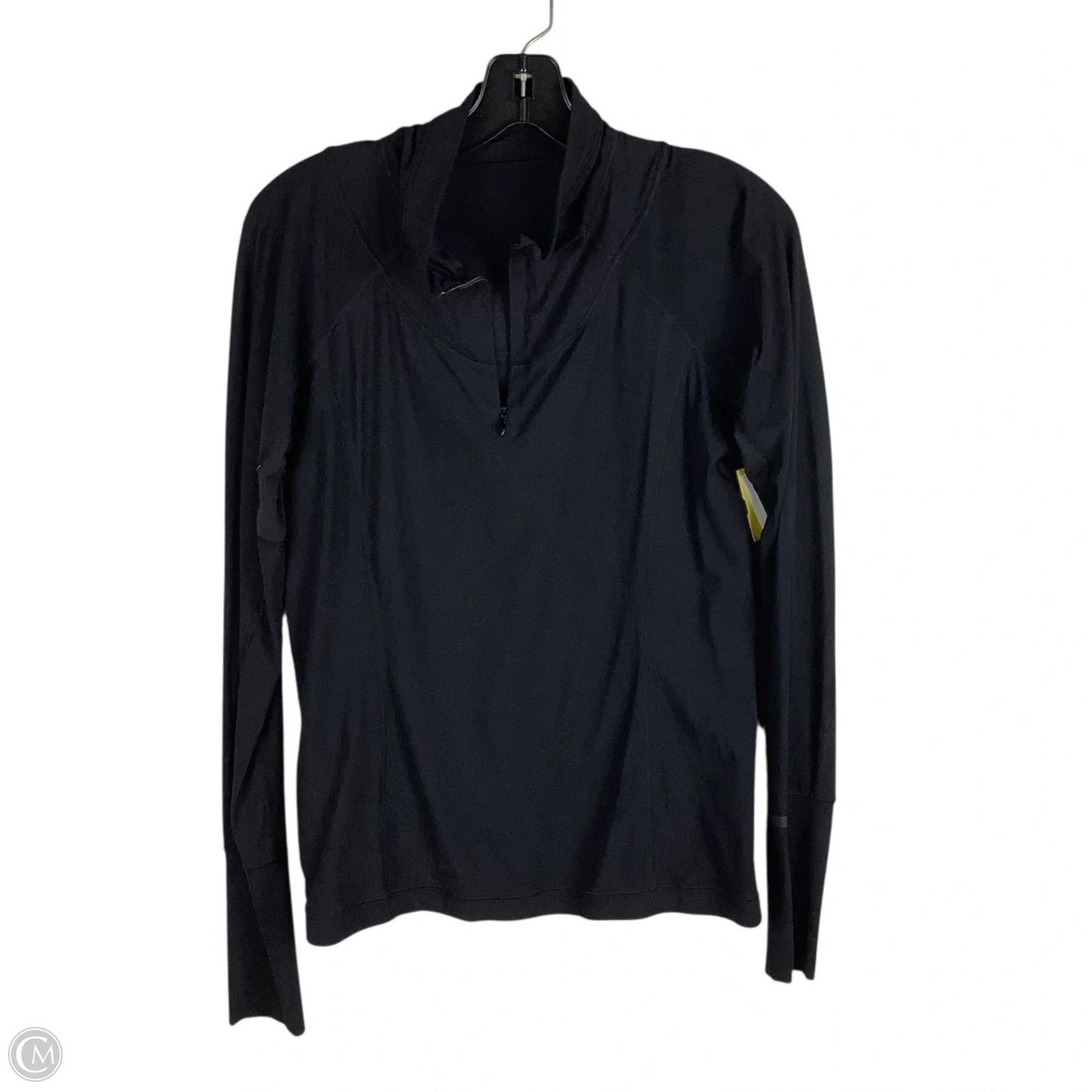 Athletic Top Long Sleeve Collar By Lululemon In Black, Size: Est. M