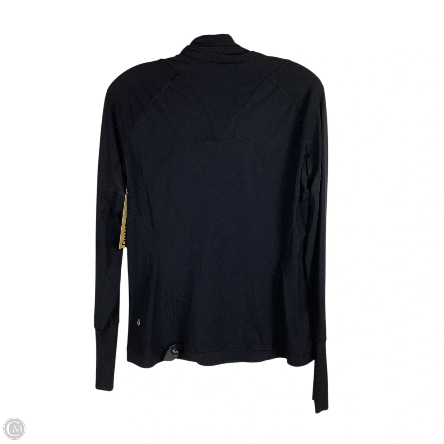 Athletic Top Long Sleeve Collar By Lululemon In Black, Size: Est. M