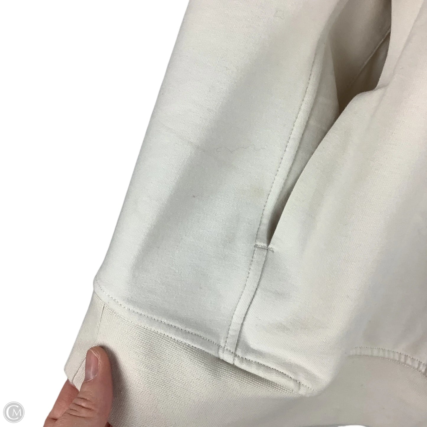 Athletic Sweatshirt Hoodie By Lululemon In Cream, Size: M