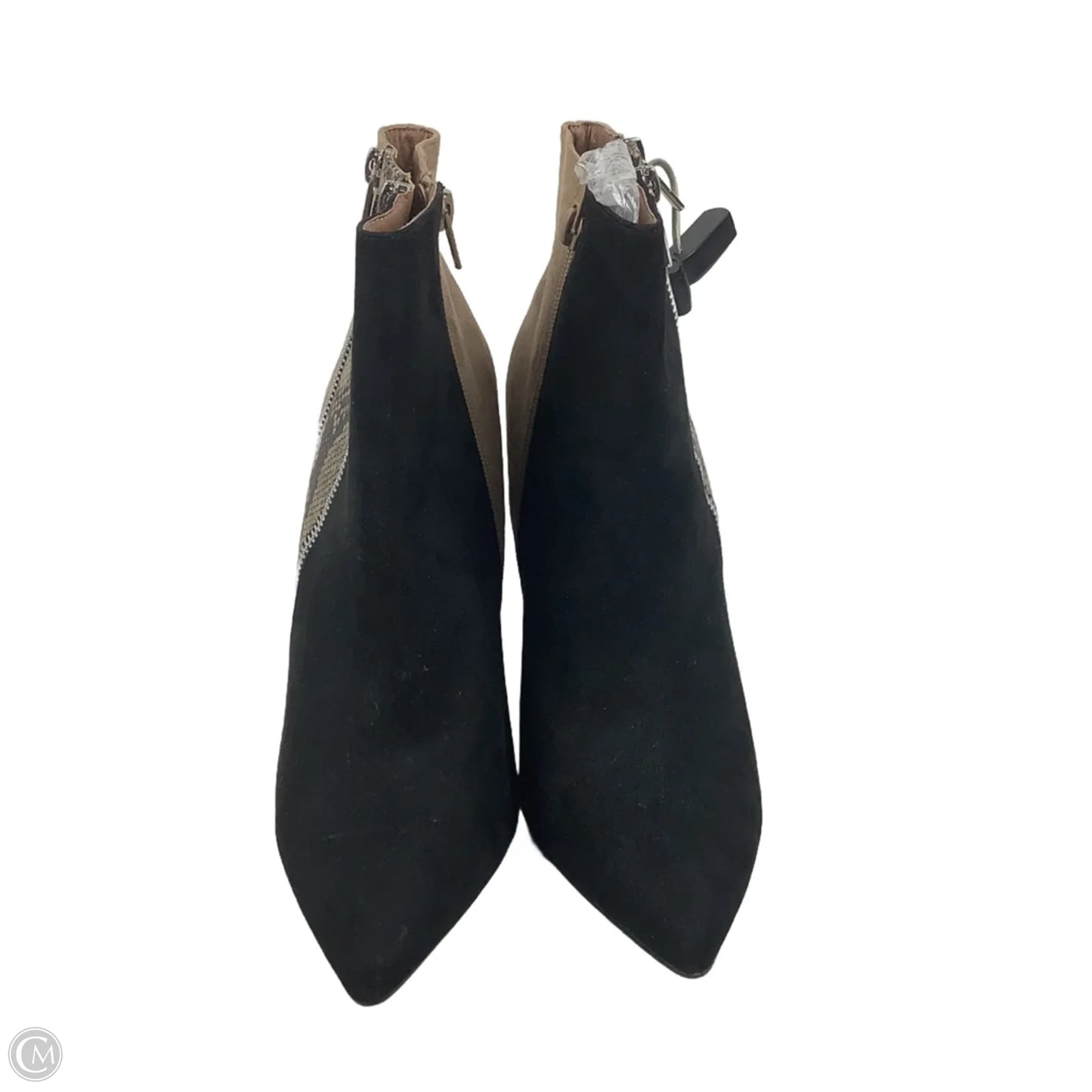 Boots Ankle Heels By Justfab In Black & Brown, Size: 11