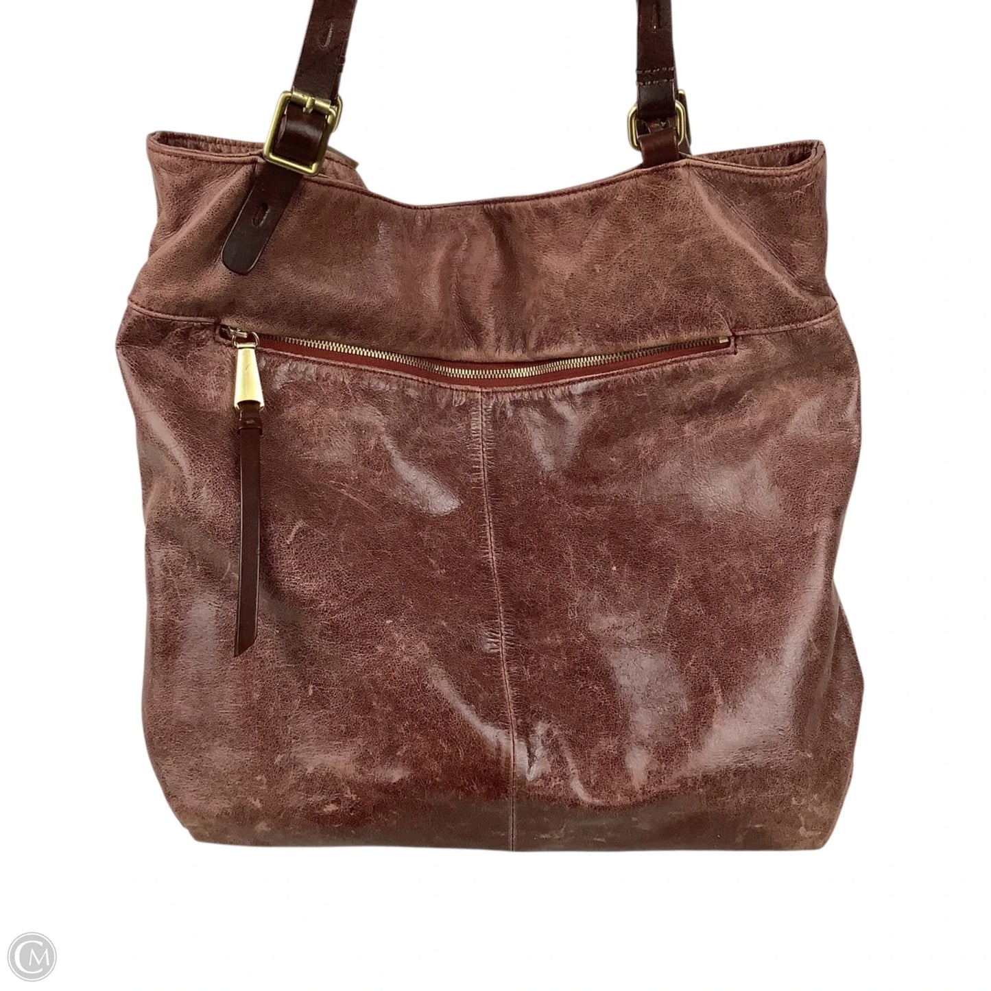 Handbag Leather By Hobo Intl, Size: Medium