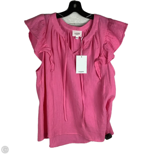 Top Short Sleeve By Andree By Unit In Pink, Size: L