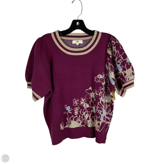 Sweater Short Sleeve By Entro In Purple, Size: L