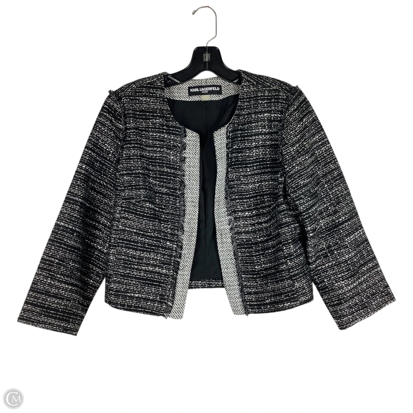 Blazer Designer By Karl Lagerfeld In Black, Size: M