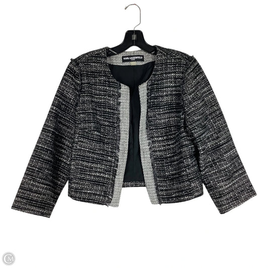 Blazer Designer By Karl Lagerfeld In Black, Size: M