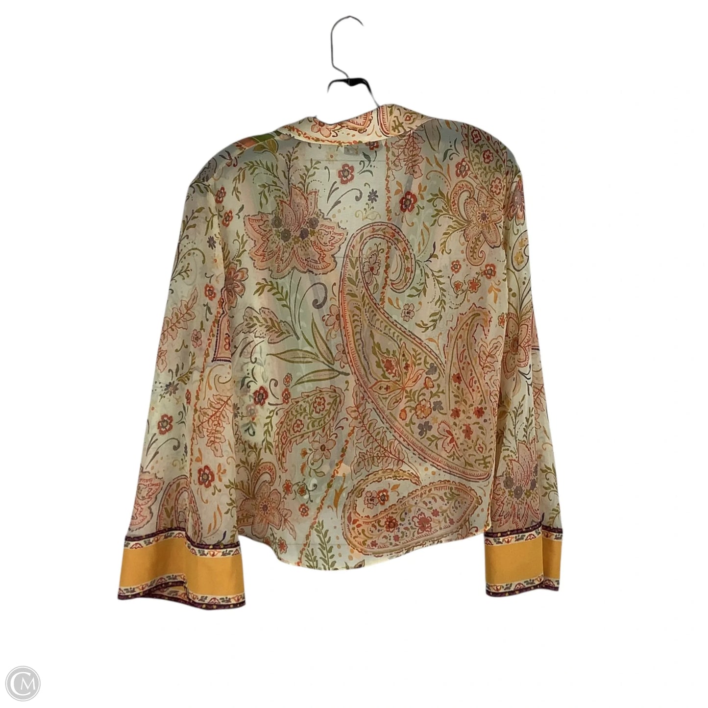 Top Long Sleeve By Zara In Yellow, Size: M