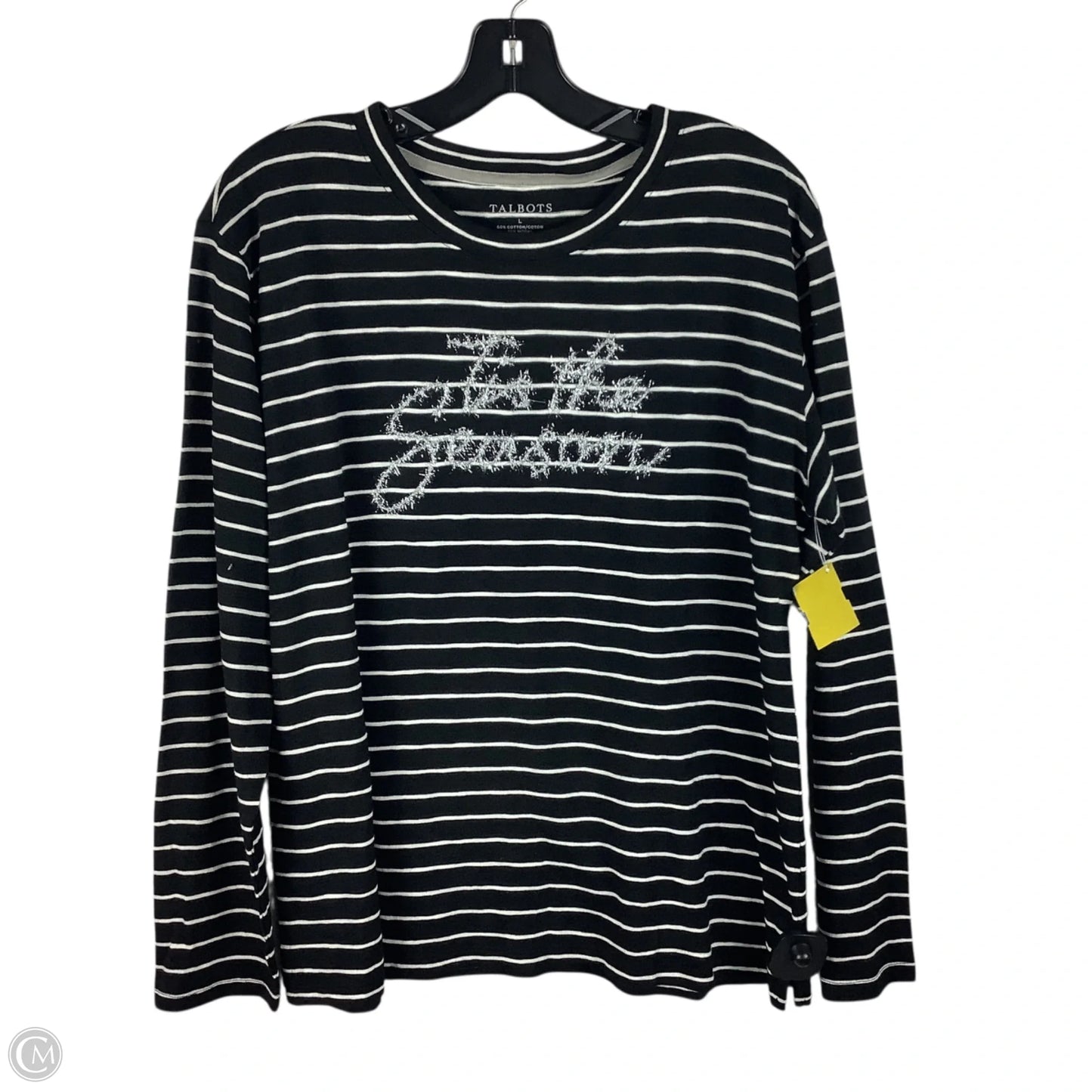 Top Long Sleeve By Talbots In Striped Pattern, Size: L