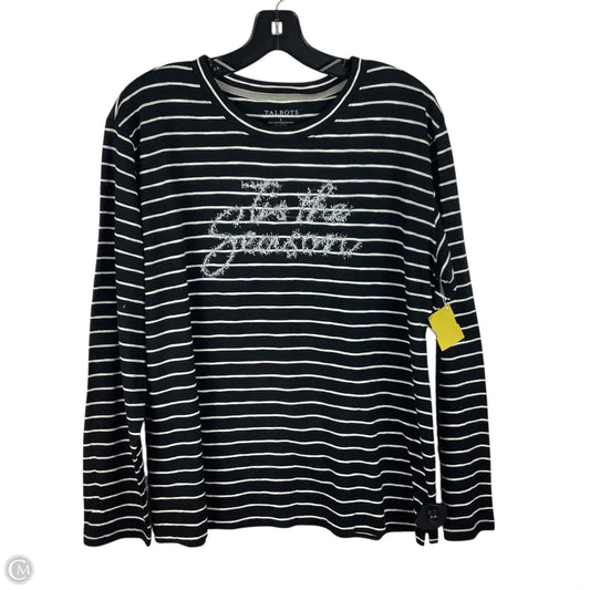 Top Long Sleeve By Talbots In Striped Pattern, Size: L