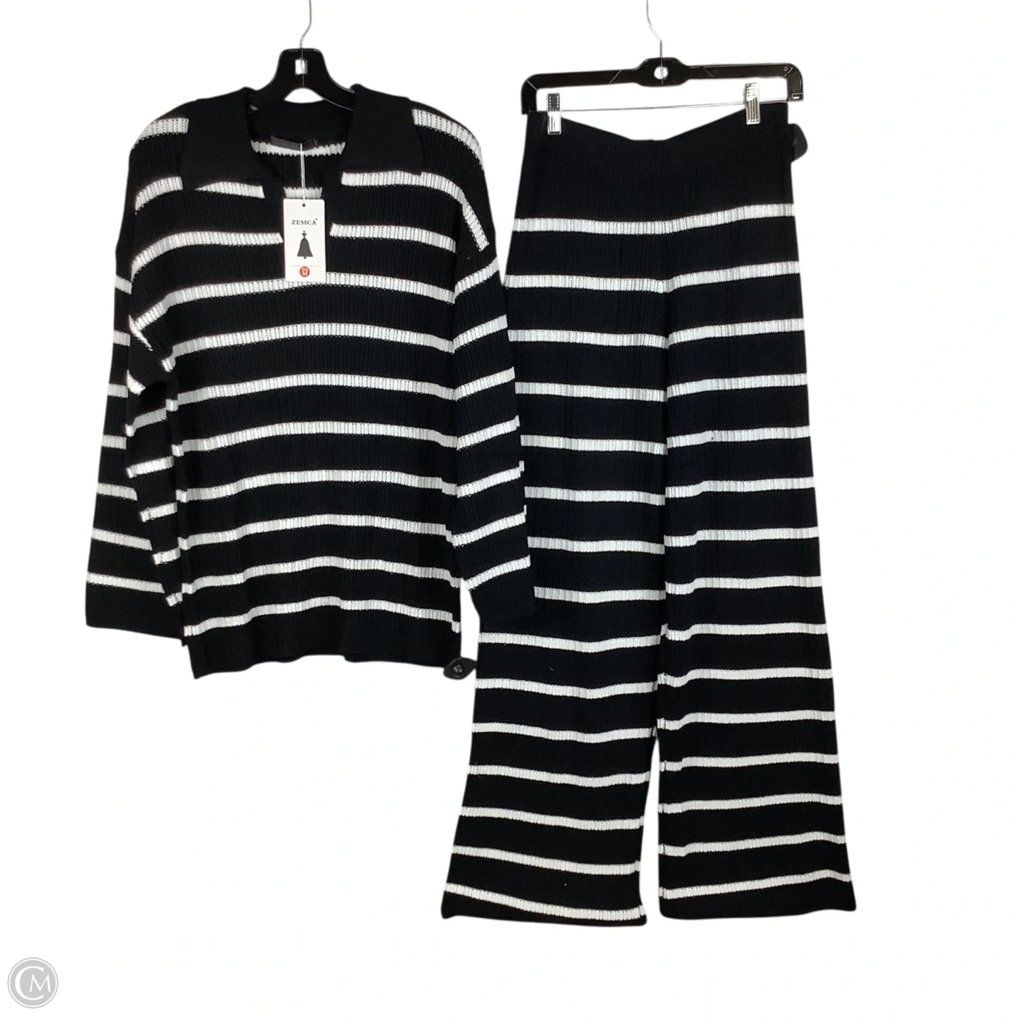 Pants Set 2pc By Zesica In Black & White, Size: M