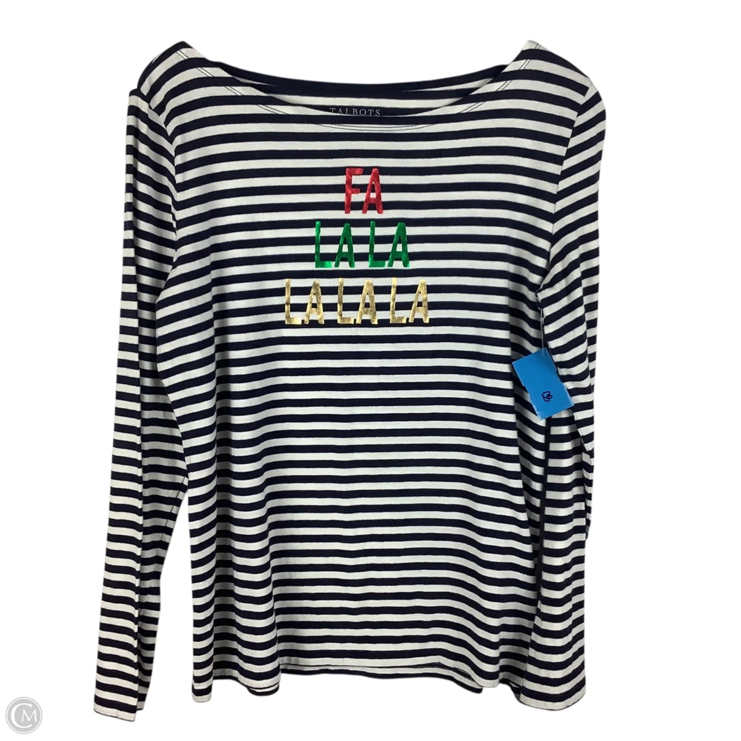 Top Long Sleeve By Talbots In Striped Pattern, Size: S