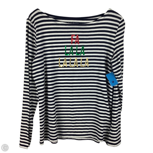 Top Long Sleeve By Talbots In Striped Pattern, Size: S