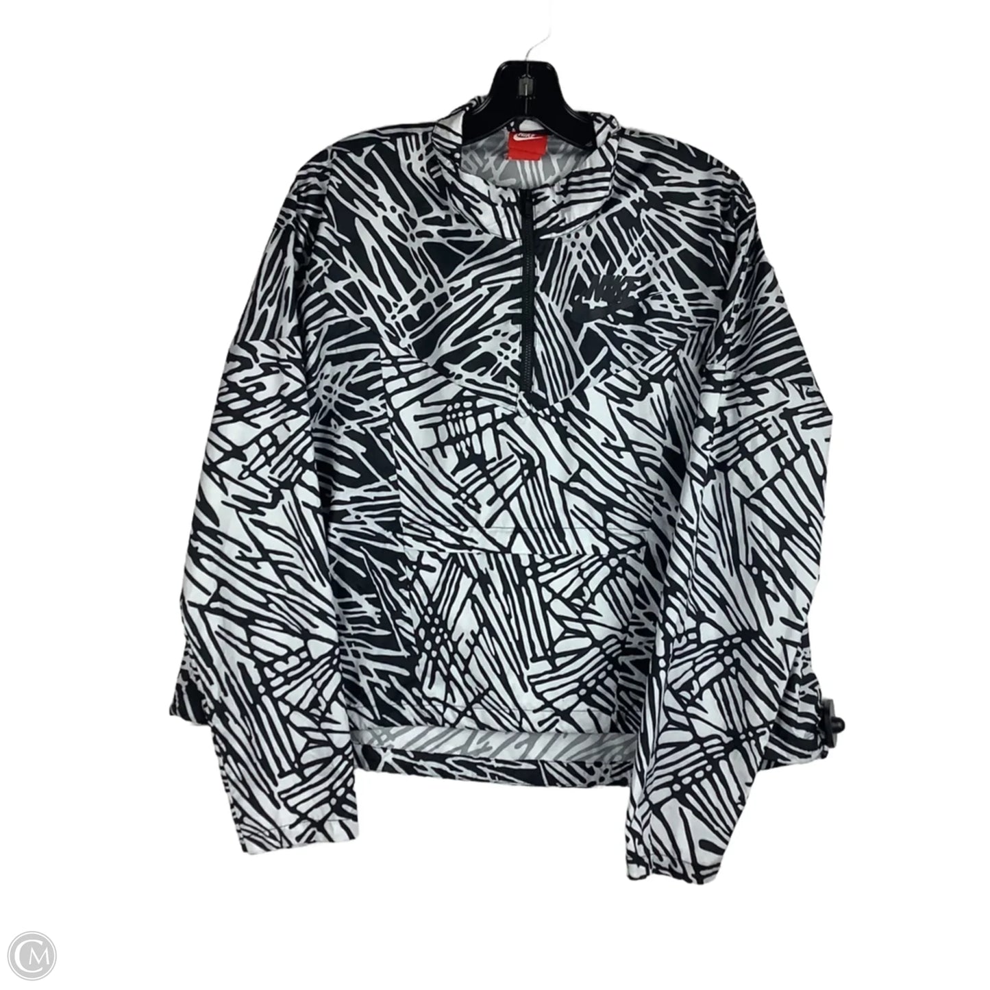 Athletic Jacket By Nike Apparel In Black & White, Size: M