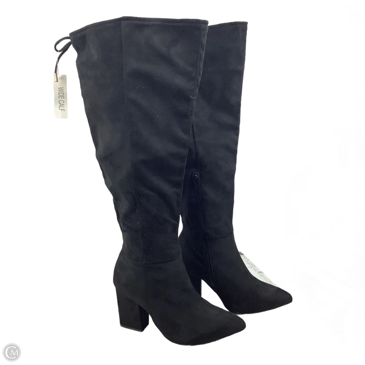 Boots Mid-calf Heels By Cato In Black, Size: 9 wide calf
