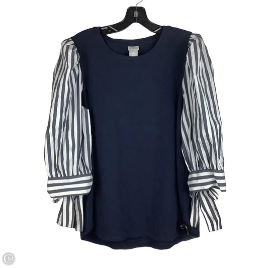 Top Long Sleeve By Chicos In Navy, Size: M