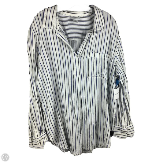 Top Long Sleeve By Liz Claiborne In Striped Pattern, Size: Xxl