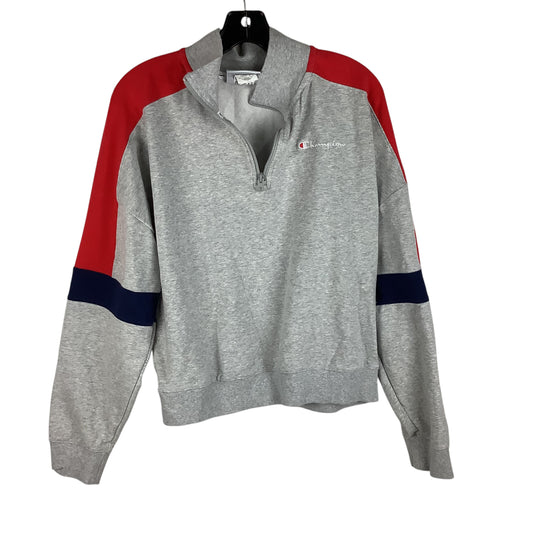 Sweatshirt Collar By Champion In Grey, Size: L