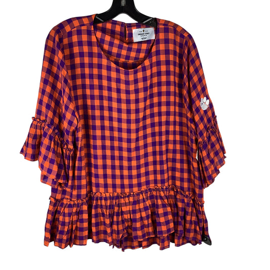 Top Long Sleeve By Cmc In Orange & Purple, Size: L