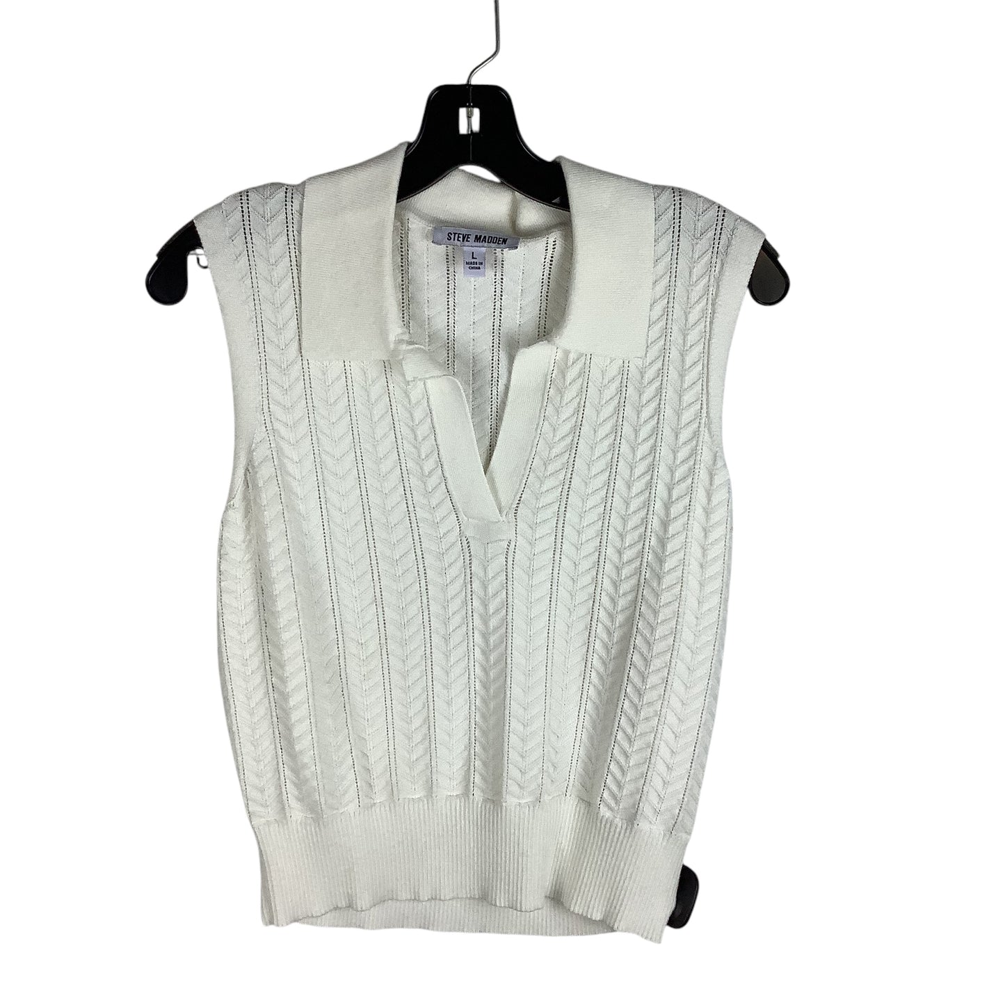 Top Sleeveless By Steve Madden In White, Size: L