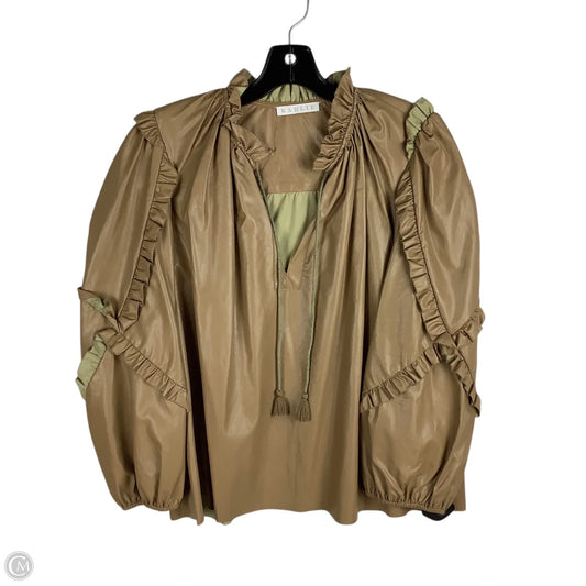 Top Long Sleeve By Karlie In Brown, Size: L
