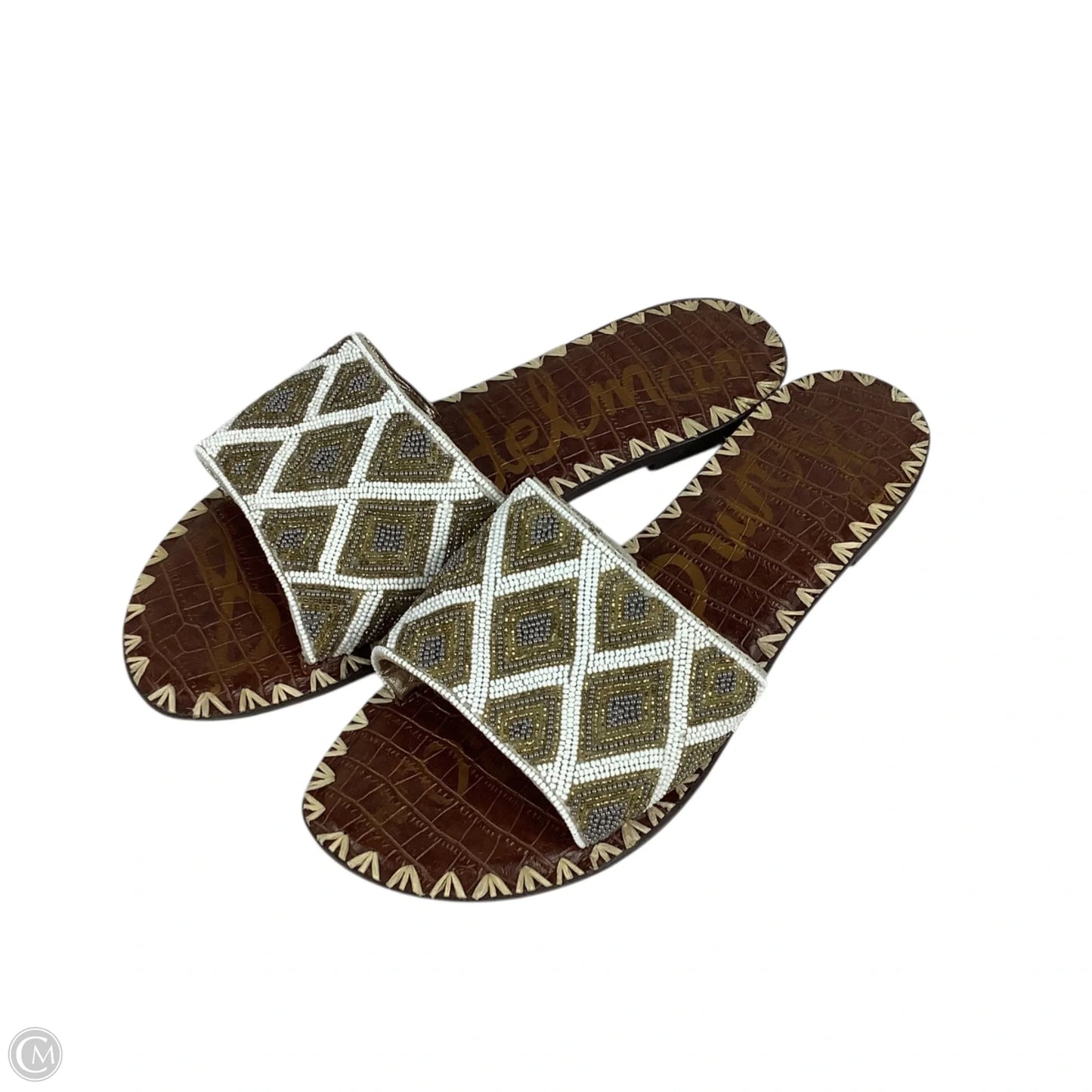 Sandals Flats By Sam Edelman In Gold & White, Size: 11