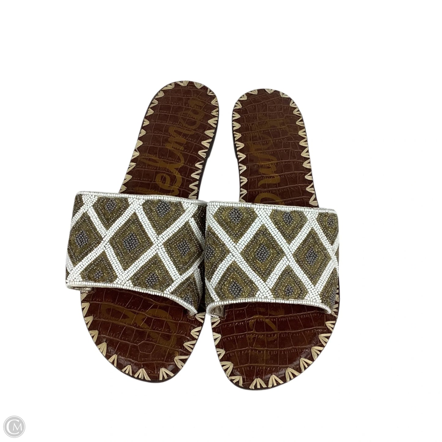 Sandals Flats By Sam Edelman In Gold & White, Size: 11