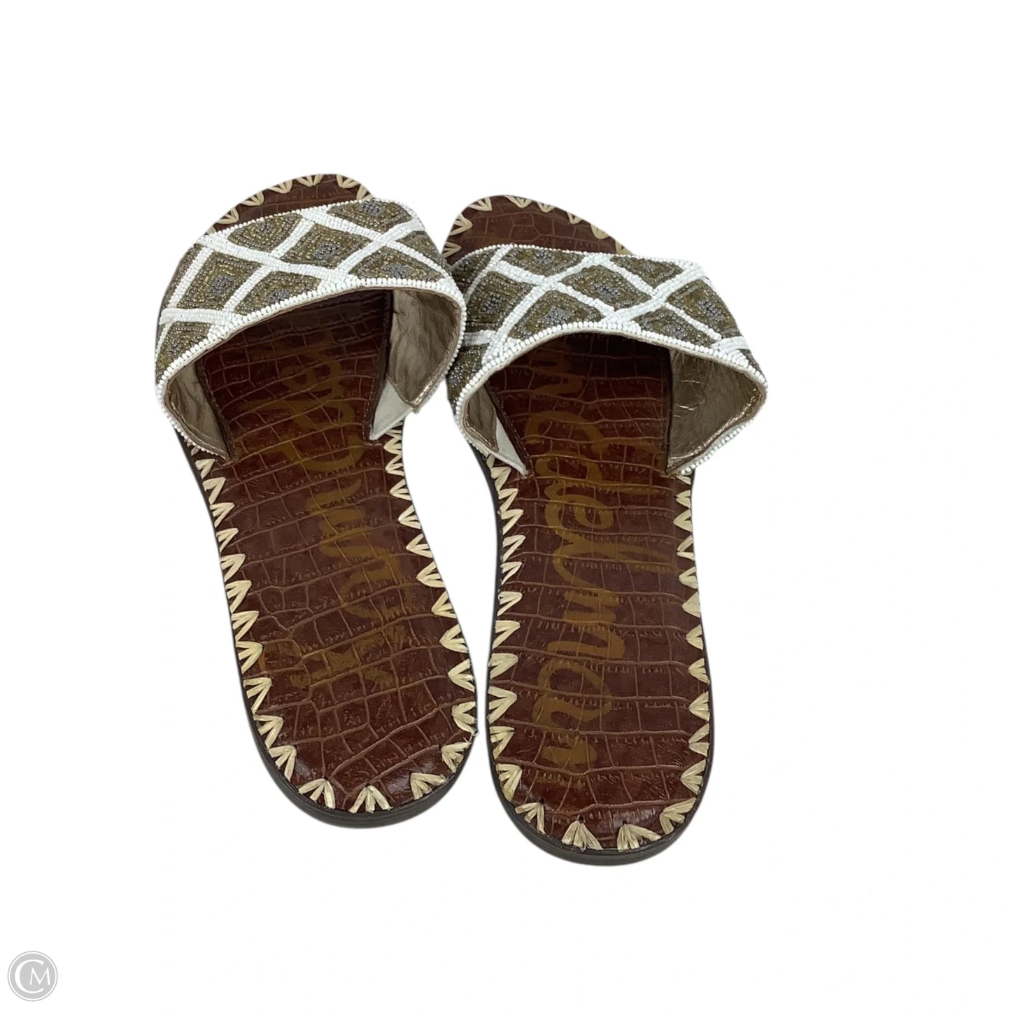 Sandals Flats By Sam Edelman In Gold & White, Size: 11