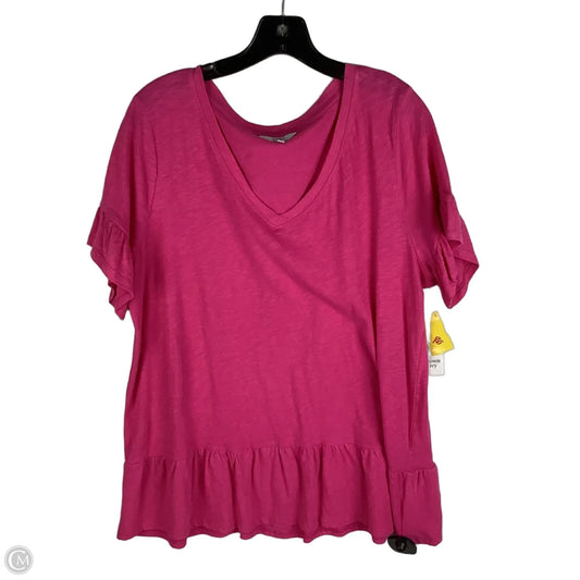 Top Short Sleeve By Crown And Ivy In Pink, Size: Xl