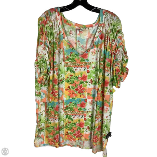 Top Short Sleeve By Cato In Multi-colored, Size: 4x (26/28)